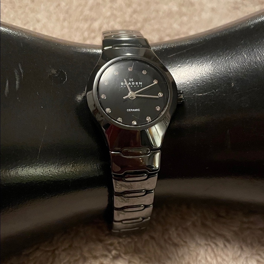 Skagen Ceramic Watch with Black Dial